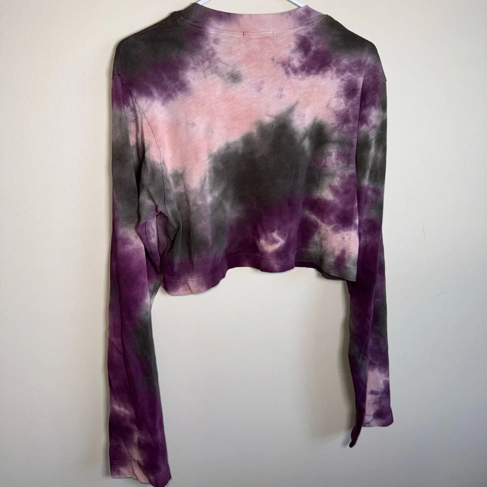 Cotton Citizen Tokyo Crop Long Sleeve Tee Pink Plum Hazel Size M Tie-dye - Picture 8 of 8